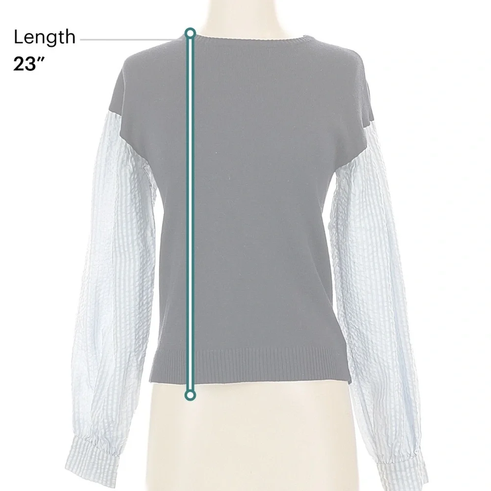 English Factory Navy Knit Top SzS